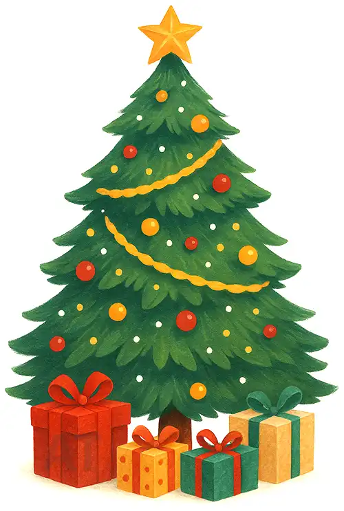 Weihnachtsbaum mit Geschenken