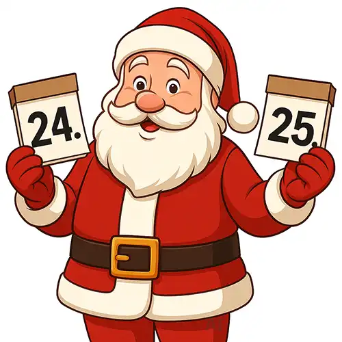 Weihnachtsmann mit 24. und 25.