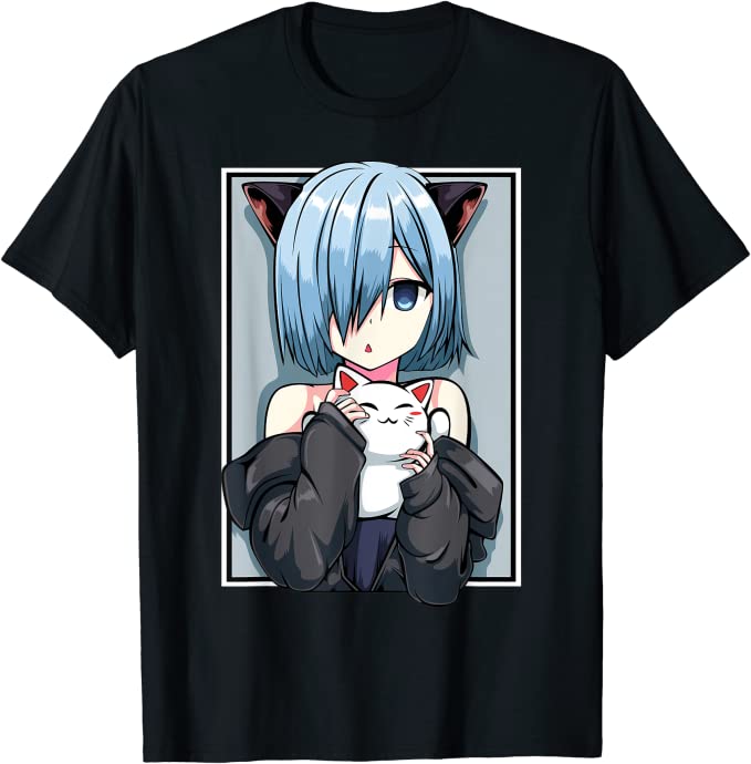 Kawaii Anime Neko Katze Mädchen Manga Otaku Liebhaber Pastel T-Shirt