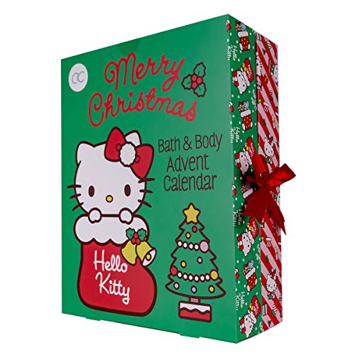 accentra Adventskalender Hello Kitty 2022 für Mädchen, gefüllt mit Beauty-, Bade-, Pflege- und Accessoires-Produkten – für eine entspannte Adventszeit
