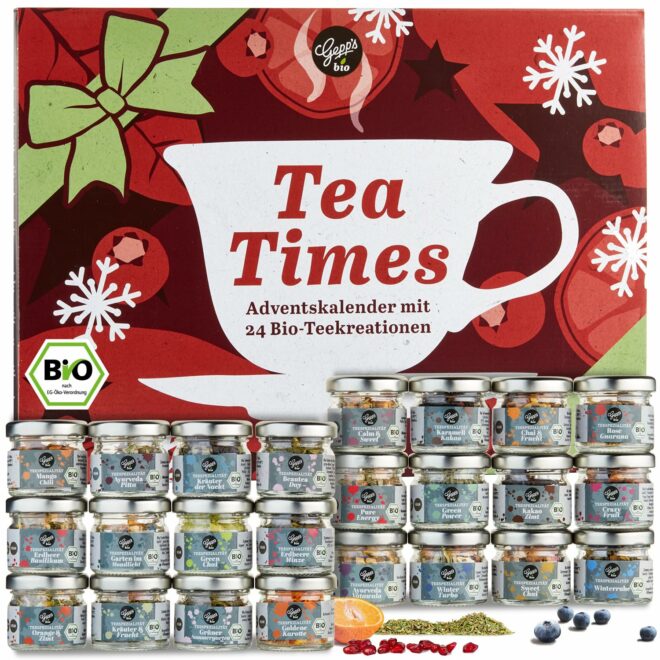 Bio Tee-Adventskalender mit 24 ausgefallenen Bio-Teesorten