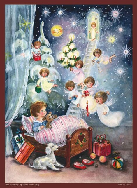 Richard Sellmer Verlag Papier Adventskalender Weihnachtskalender mit Bildern und Glimmer Engelstraum