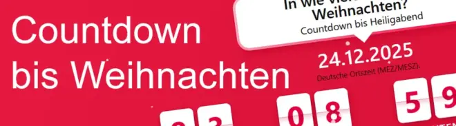 In wie vielen Tagen ist Weinachten - Countdown
